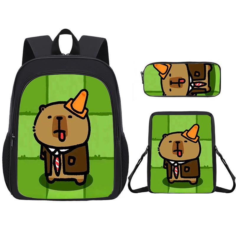 Capybara Kids Backpack And Pen Case With Lightweight Design For School And Day Trips