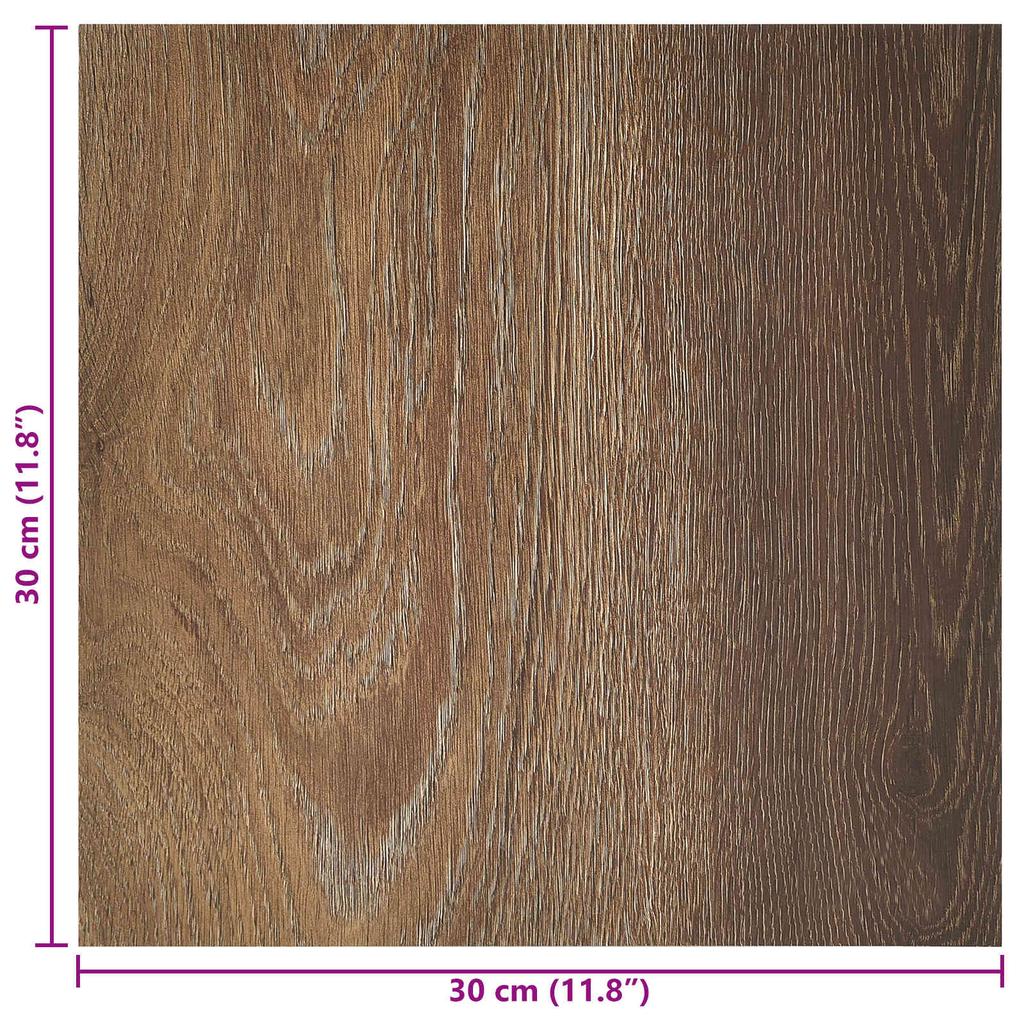 Self Adhesive Floor Tiles 30.5 X 30.5 Cm 20 Pcs PVC Brown