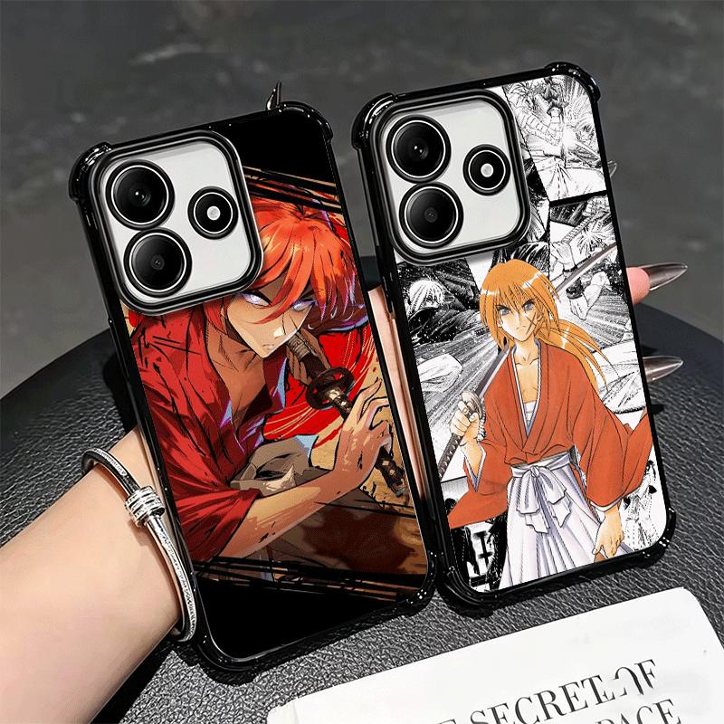 Rurouni Kenshin Anime Soft Phone Case For Xiaomi Redmi Note 14 15 Pro Plus 13 12 11S 11T 5G 10 9S 9 Plating Anti-Fall Fundas