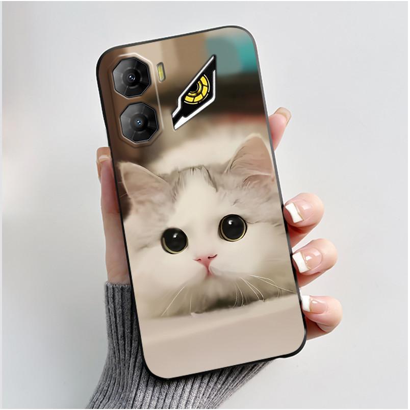 Custodia per Telefono Per ZTE Nubia Neo 3 5G Z2464N Custodia Estetica Moda Gatto Carino Cartone Animato Nero Morbido TPU Silicone Copertura Protettiva Completa