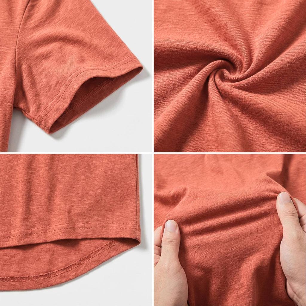 Men's Solid Color Short Sleeve Tops Men's Casual Fashion Short Sleeve Tops