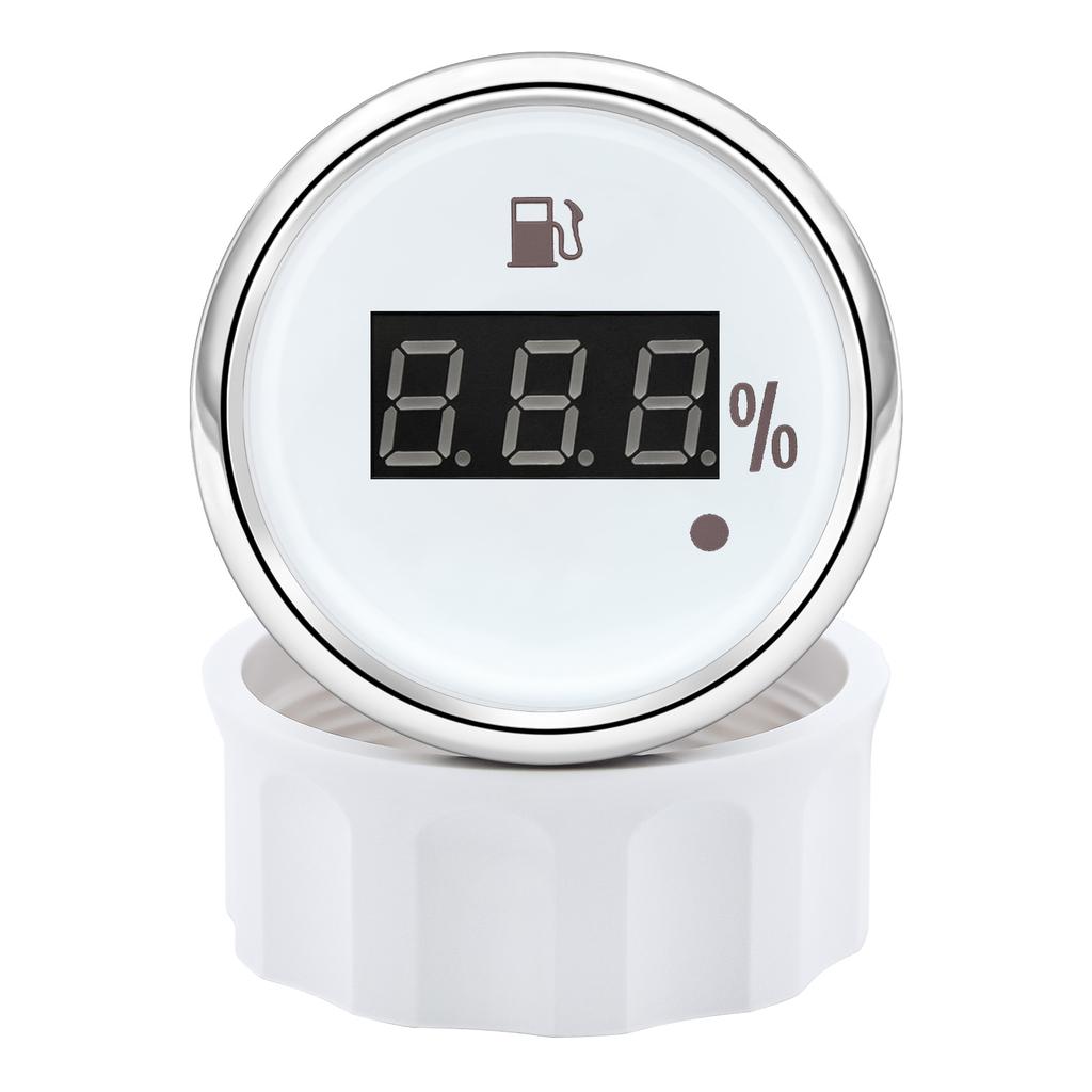 0-190 Ohm Fuel Level Gauge 2" 52MM Fuel Gauge with Alarm Light Auto Car Fuel Gauge Digital 100% Oil Tank Meter Indicator 9-32V