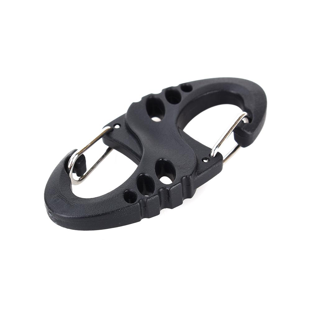 Outdoor EDC Plastic-Steel S-Hook Carabiner Hollow Design Quick-Release Keyring S-Hook Carabiner Double-Hook Keyring
