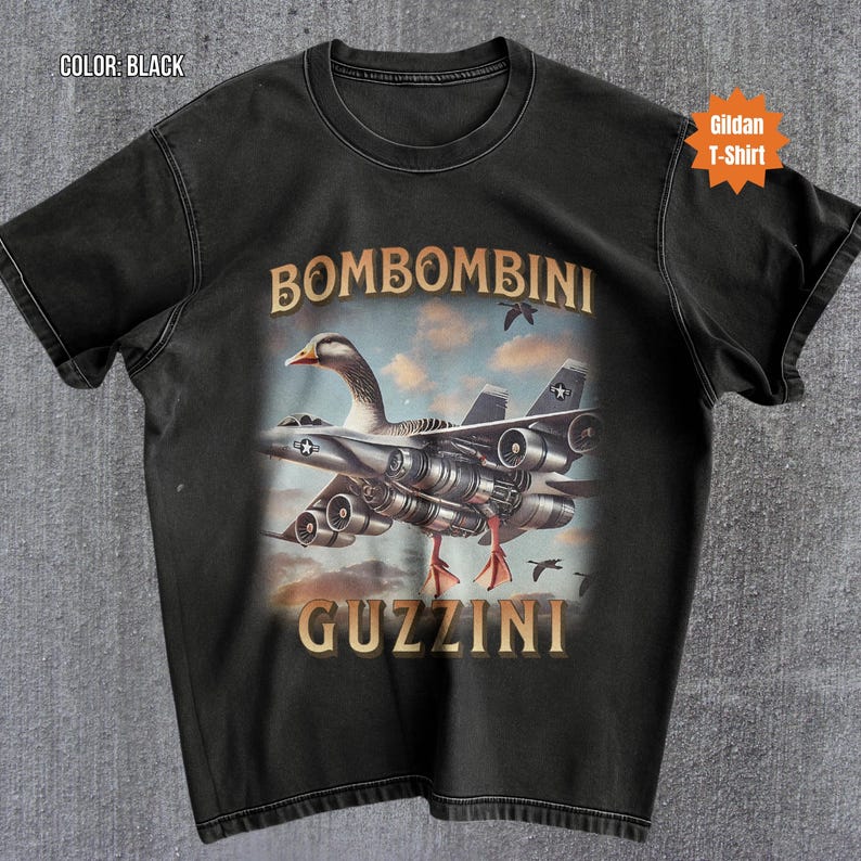 Bombombini Guzzini Lustige Gans Meme T-Shirt Bootleg Rap Tee Alberne Gans Meme Shirts Seltsames Absurdes Lustiges Shirt Trendiges Tee
