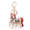 Keychain Pendant Sparkling Rhinestones Horse Design Metal Keyring Decorative Key Holder Friends Bag Decoration