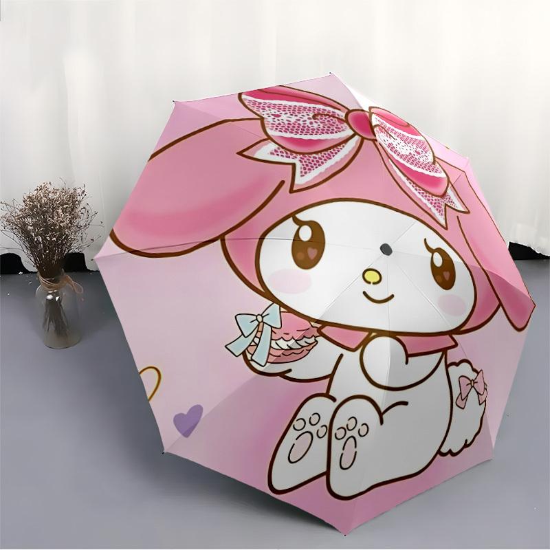 Sanrio Automatic Folding Umbrella with Sturdy Iron Frame, Portable Compact Travel Umbrella All-Season Use Parties028
