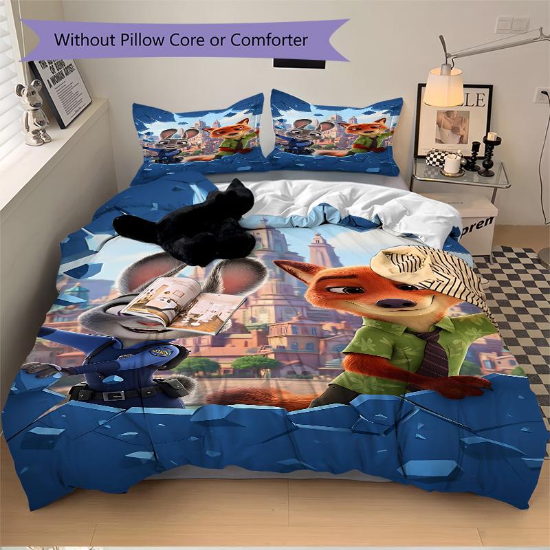 Zootopia Heroes Unite Print 3Pcs Bedding Setduvet Cover With 2 Bedropillowcase Home Birthday Gift
