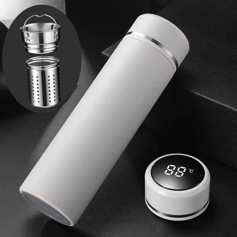 Portable High-End 316 Stainless Steel Insulated Tea Infuser Cup for Men - Engraved Frosted Business Gift