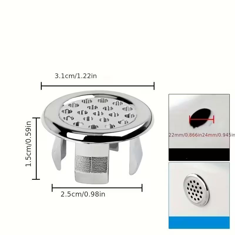 1pc Sink Round Ring Overflow Spare Cover Spilled Water Ring Plastic Chrome Trim Bathroom Supplies Ceramic Basin