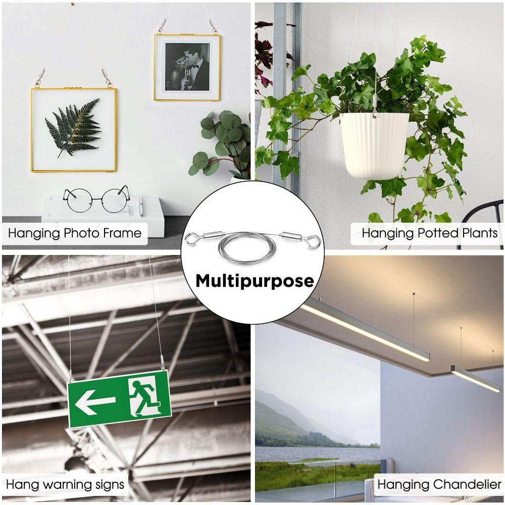 1/2m Picture Hanging Wire Telescopic Wall Mount Lanyard Durable Suspension Steel Rope  Photo Frames