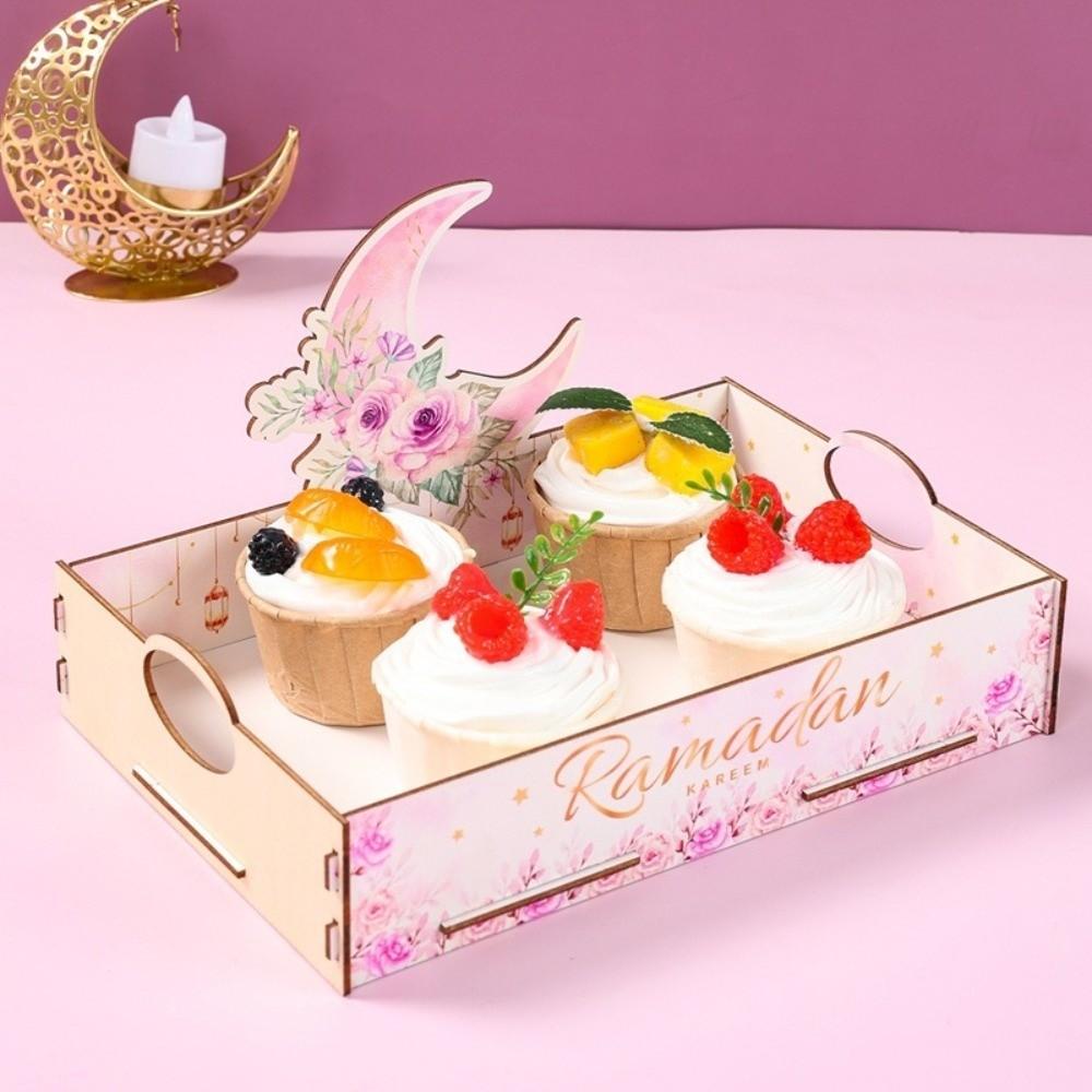 Black Gold Wooden Tray Wooden Material Serving Tray Wooden Storage Box Organizer Design Storage Function Cake Dessert Box