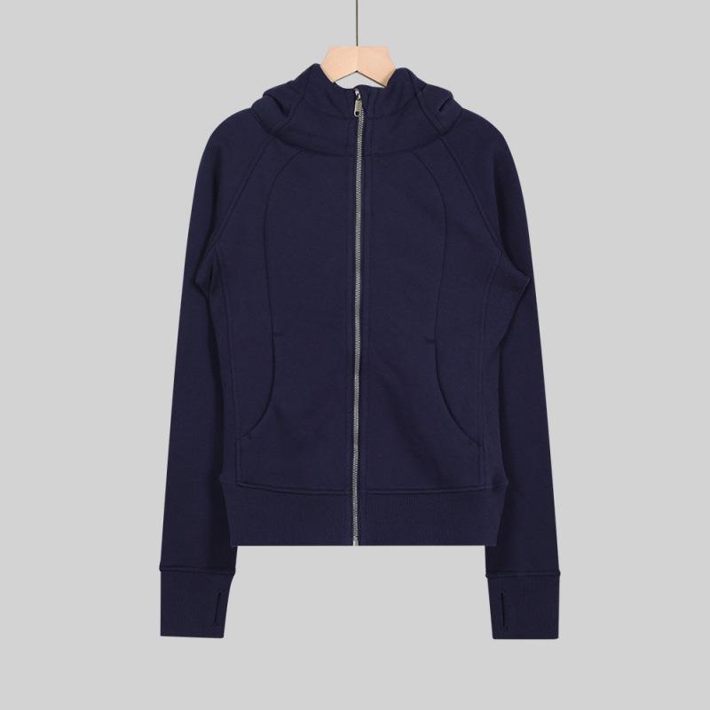 Lulu Original Embroidered Slim-Fit Scuba Jacket - Fleece-Lined Warm Yoga Casual Sports Top