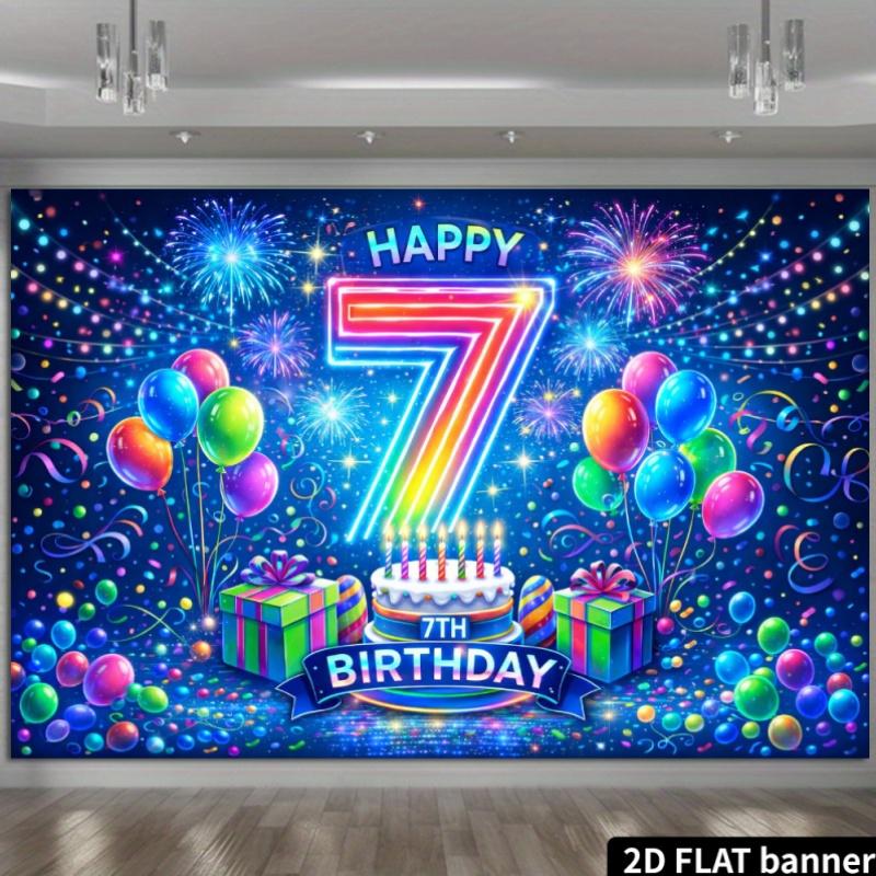 2D flat surface 1-piece rainbow birthday celebration background suitable for room decoration