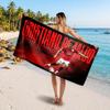 Cristiano Ronaldo Custom Beach Towel, Personalized Name Text Print, Football Logo Soft Quick‑Dry Towel Holiday Gift