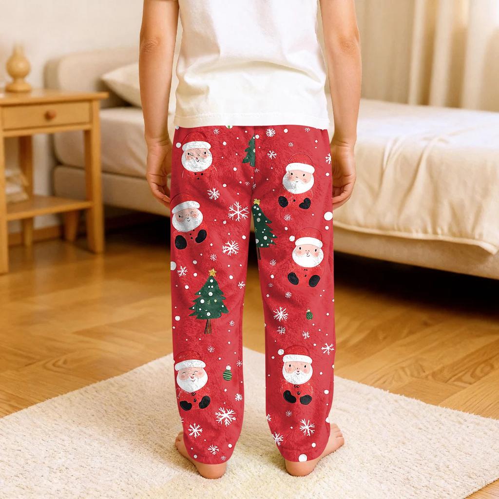 Children's Soft Comfortable Pyjama Bottoms Casual  Christmas Print Home Pants