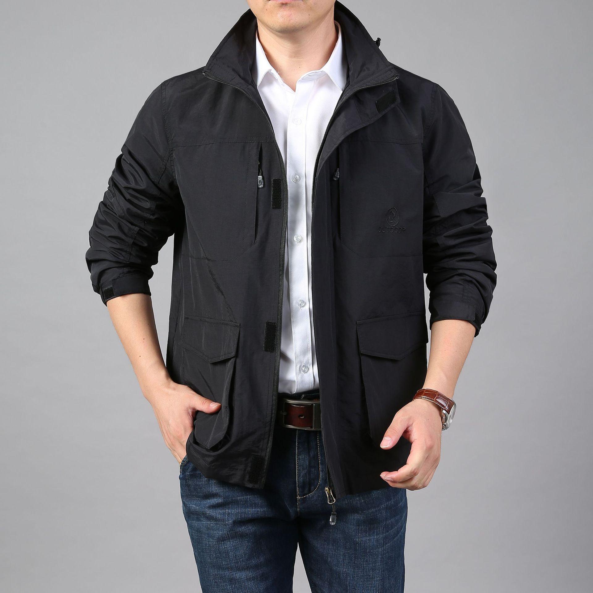 

New Middle-aged Autumn Jacket Men s Casual Solid Color Large Size Outdoor Dress Dad Autumn Jacket Versatile Top 5XL