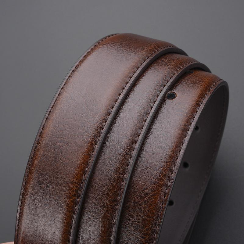 Men'S Retro Leather Pin Buckle Belt Simple Belt Trendy Belt