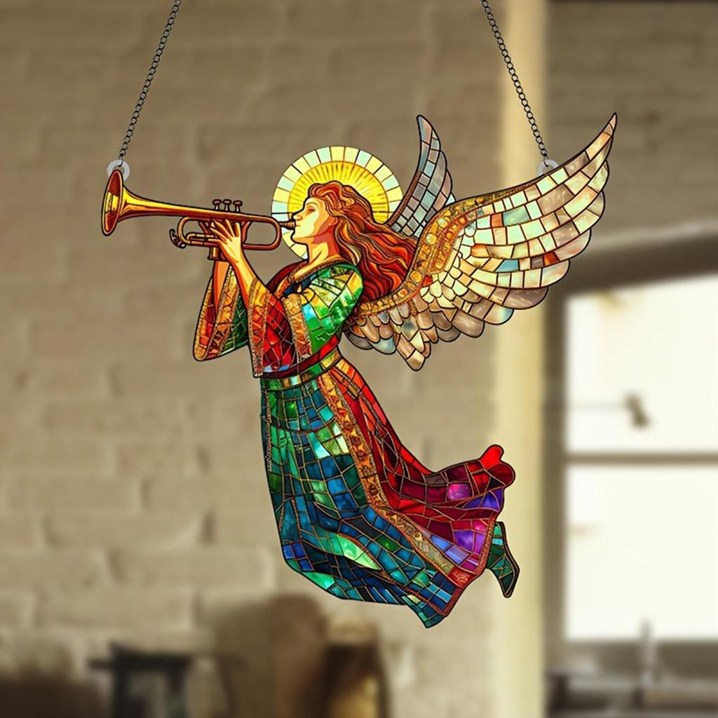 2D Angel Window Hanging Ornament Door Hanger Sign Wall Decor Hanging Pendant for Bedroom Christmas Door Office Living Room