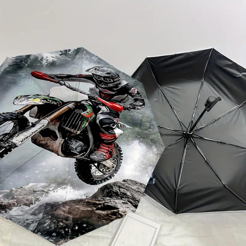 1PC Motorbike Umbrella-8-Rib Reinforced, Automatic Open, Lightweight & Durable, Fashion Accessory for Outdoor, H0399
