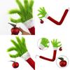 Green Christmas Tree Ornament Adorable Elf With Green Fur 28x28x5cm Perfect For Christmas