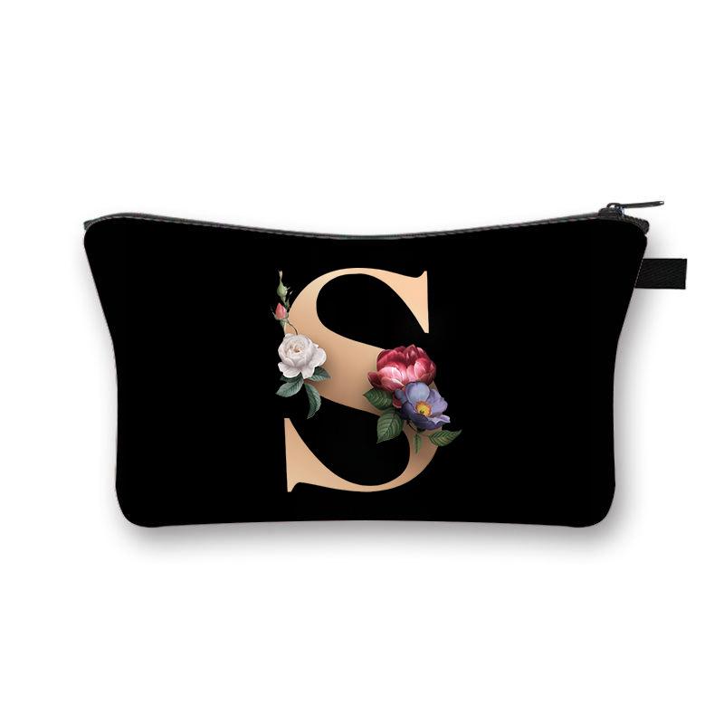 Alphabet Printed Change Bag Multifunctional Travel Storage Bag Elementary School Polyester Stationery Zipper Pencil Bag