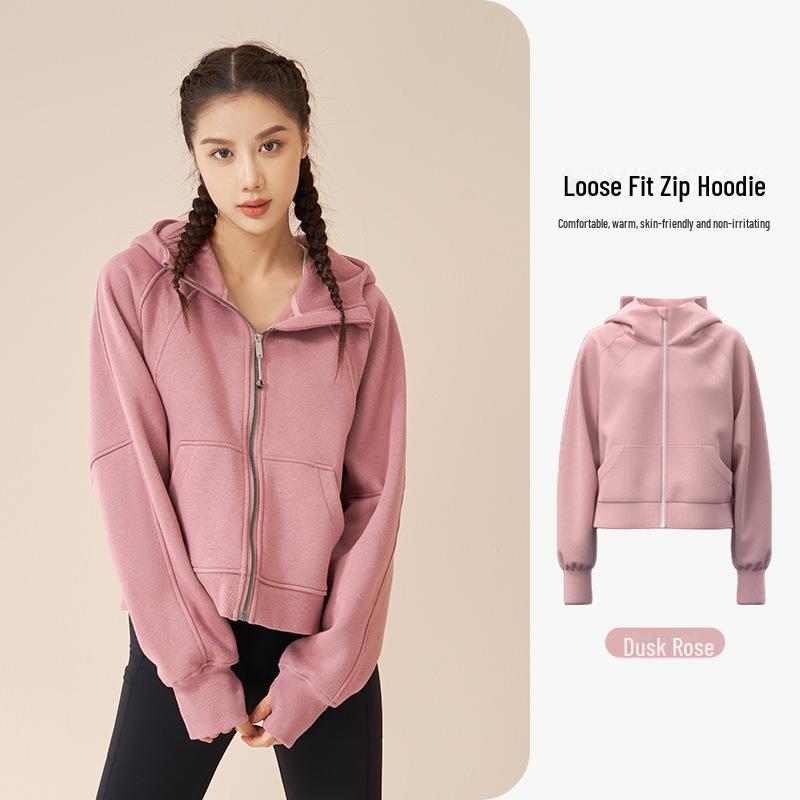 Juyitang Damen Dickes Kapuzen-Sport-Sweatshirt: Herbst/Winter Outdoor Locker Lässig Plus Samtjacke