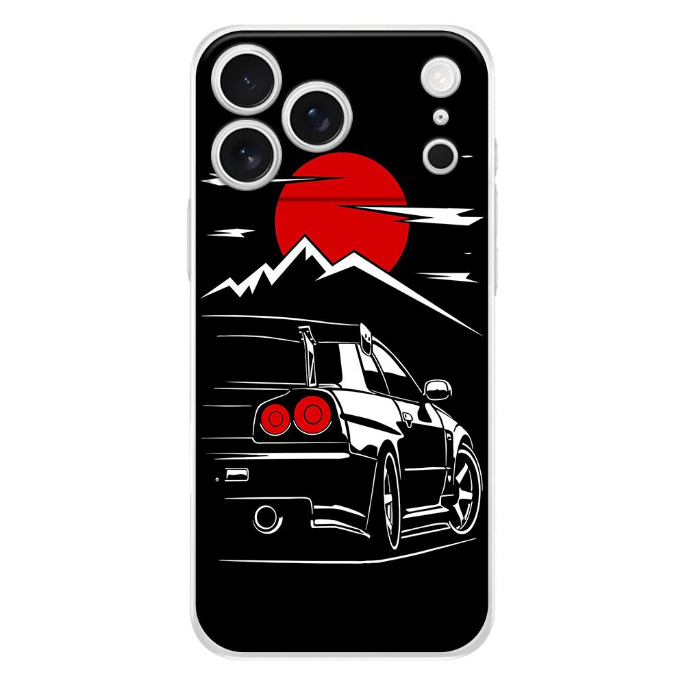 Soft Clear Phone Case For iPhone 17 Air 16E 16 11 15 14 Pro MAX 12 13 7 8 Plus SE Easter Cover Protection Japan JDM Sports Car