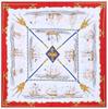 POBING 100% Silk Scarf Women Large Shawls Spain Warship Print Stoles Square Bandana Hijab Luxury Kerchief Female Foulards 130CM