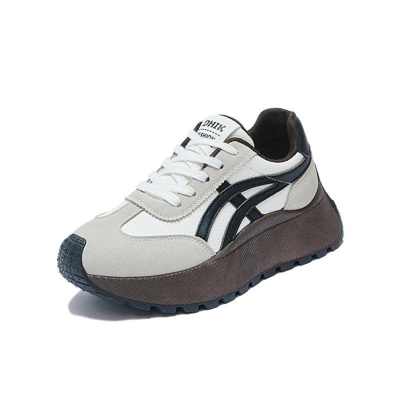 Thick-soled Retro Dad Board Shoes Versatile Niche Sports and Leisure Inner Height-increasing Women's Shoes Small Tide
