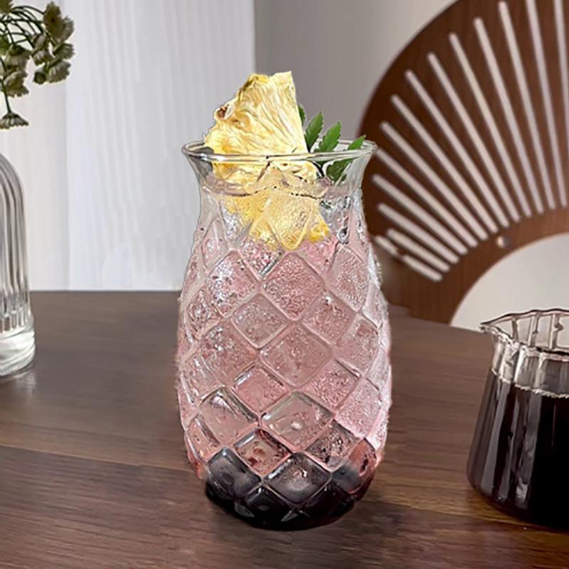 1-2pcs/Set 480ml Pineapple Shaped Cocktail Glasses Wine Glass Cup For Home Bar Party Transparent Juice Glass