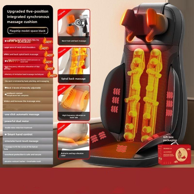 

5 Вибраций Талия Бедра Электрический Массажер для Спины Шейный Массаж Кресло Подушка для Сиденья для Тела Шиацу С Подогревом Разминание Релаксация EU Plug