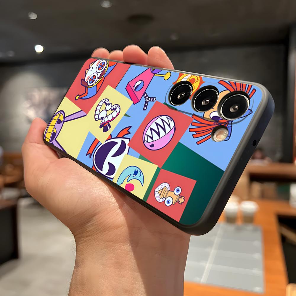 Niesamowite etui na telefon D-Digital C-Circus do Samsung A56 A36 A26 A16 A15 A25 A35 A55 A14 A34 A24 A54 Czarne Miękkie