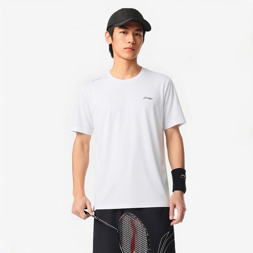 Li-Ning Fashionable Breathable Comfortable Short Sleeve T-Shirt Men tops White ATSW831-2