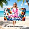Axolotl Theme Quick Dry Beach Towel Custom Name Text Print Large Sand Resistant Towel Beach Vacation