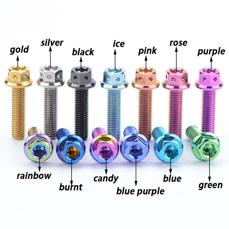 TMJ Titanium Bolts Hexagon and Flanged Head Race Spec Screws M6