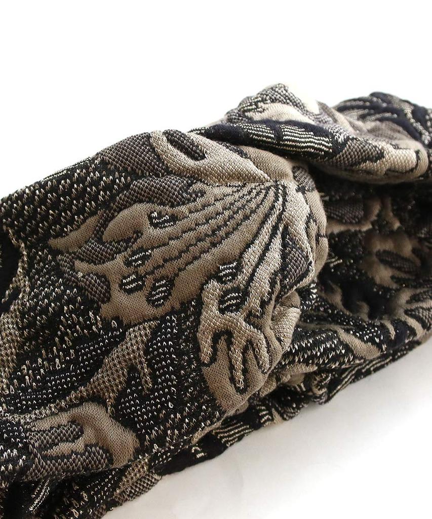 VINGTAINE Embroidered Voluminous Turban Wide Cross Headband, Turban, HB-109-BE
