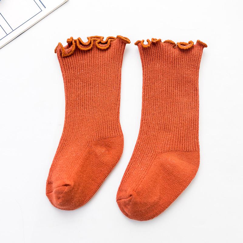 

Весенне-осенние детские носки с оборкой для 0-3 лет - Хлопковые носки-гольфы для девочек S (0-1 years)