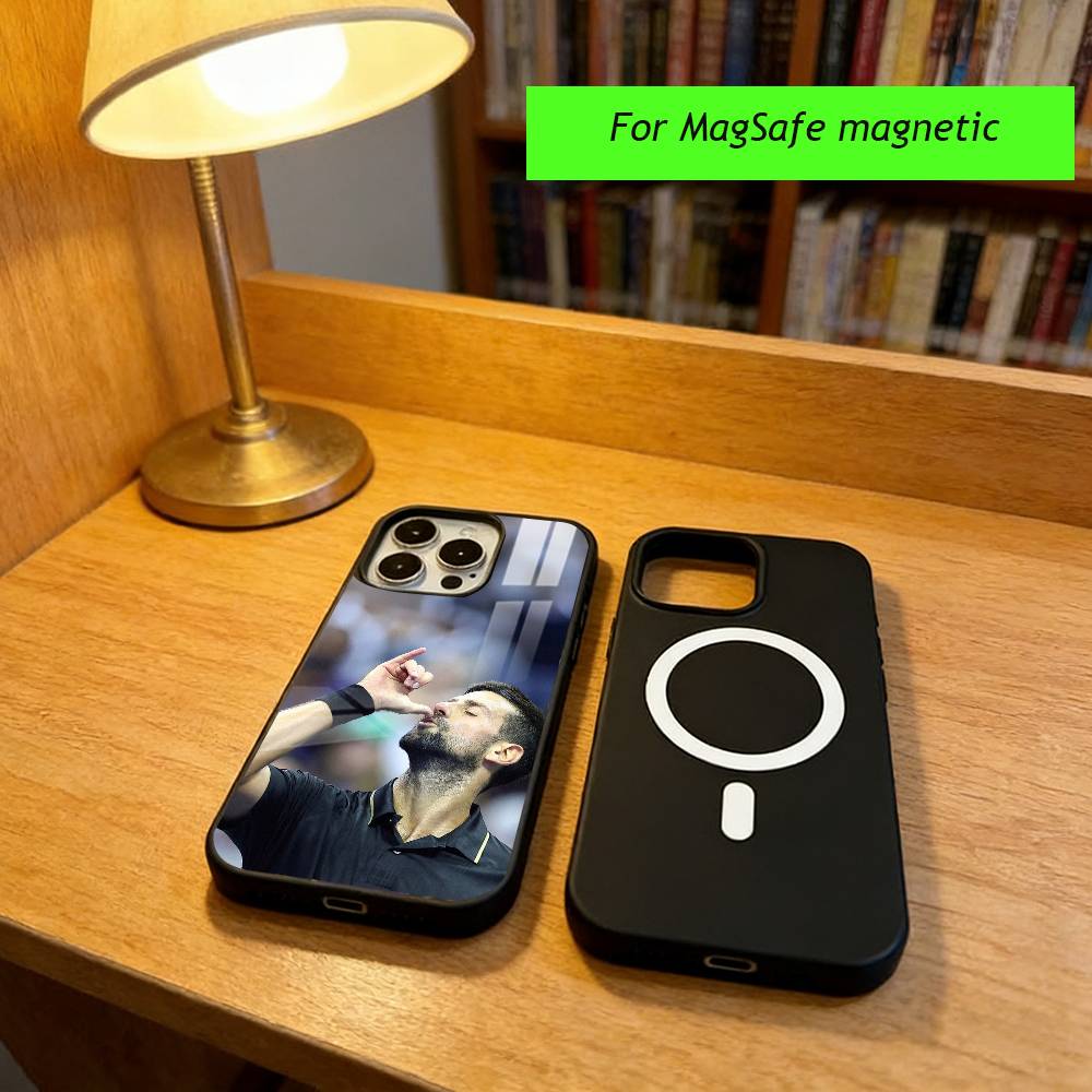 Novak Djokovic Phone Case For iPhone17,16,15,14,13,12,11 Plus,Pro Magnetic with Magsafe Wireless Charging iPhone17