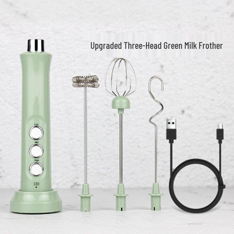 USB-Rechargeable Handheld Electric Milk Frother & Egg Beater
