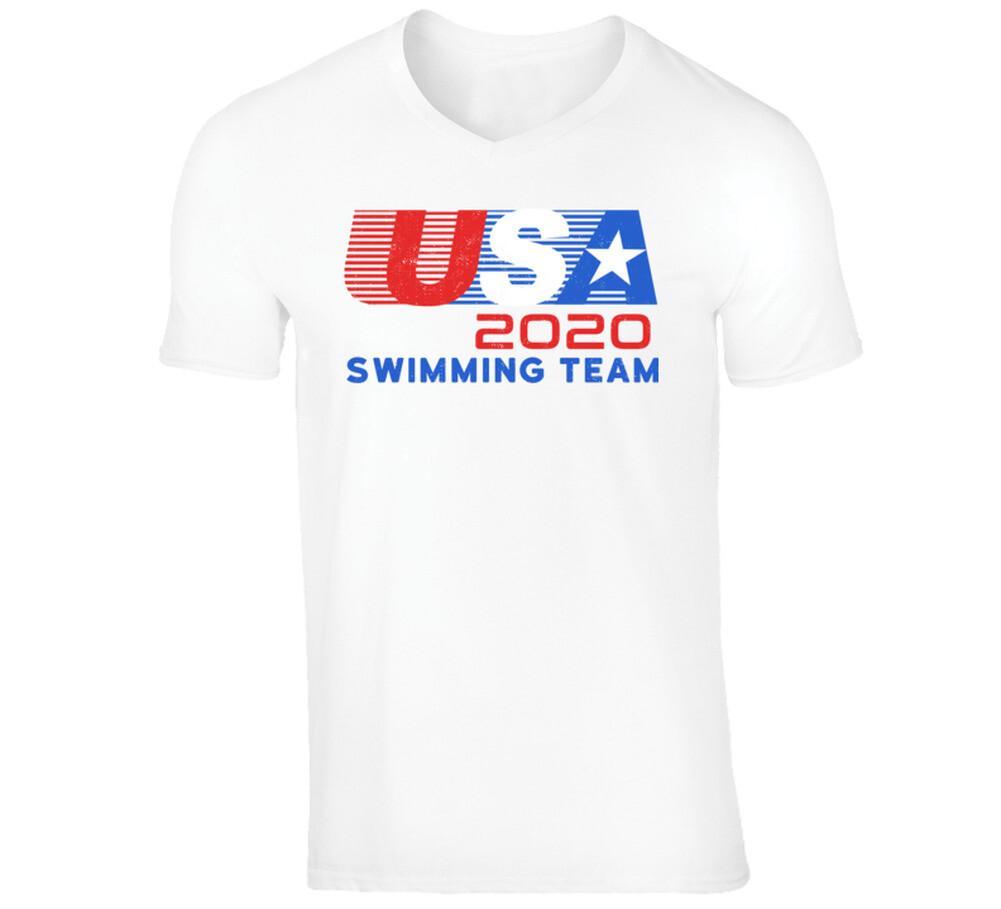 USA 2020 Swimming Team American Olympic Games Athlete Retro T Shirt XL