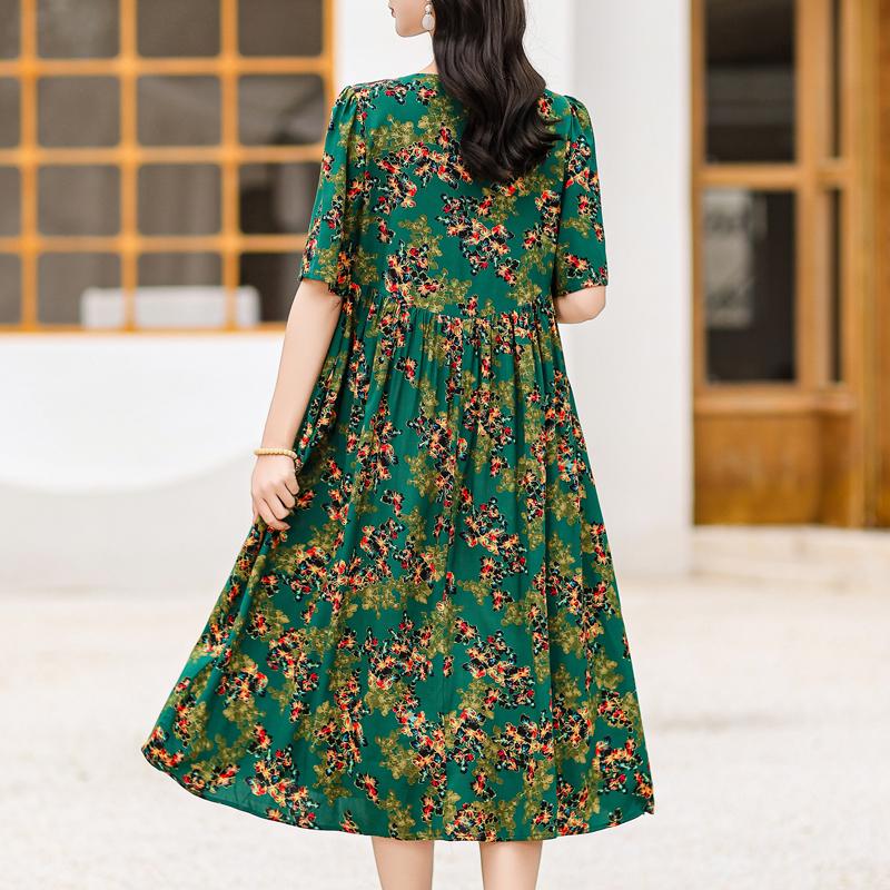 sachin and babi light blue dress Summer Cotton Dress Shirt Casual Loose Dress Tunics Half Sleeves Robes Knee Dresses Customized Dress Plus Size Clothing Linen main image 1