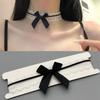 Dámský krajkový choker s mašlí Krátký řetízek na klíční kost Sladký cool letní náhrdelník