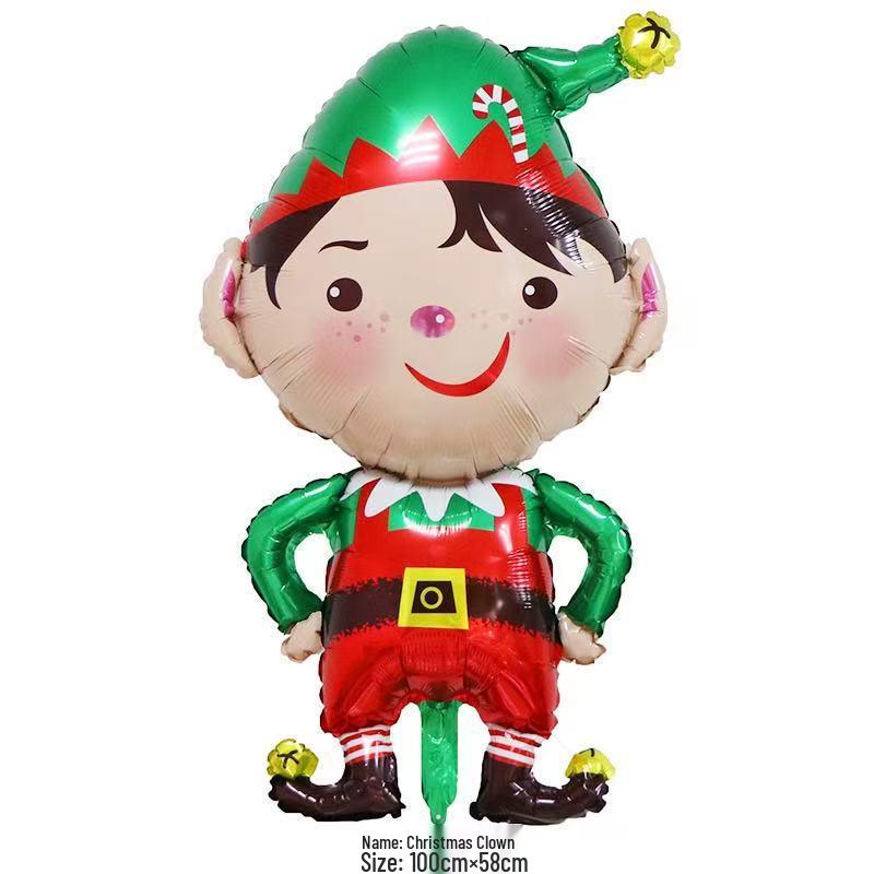 Large Christmas Tree and Santa Claus Aluminum Foil Balloons for Window Display 