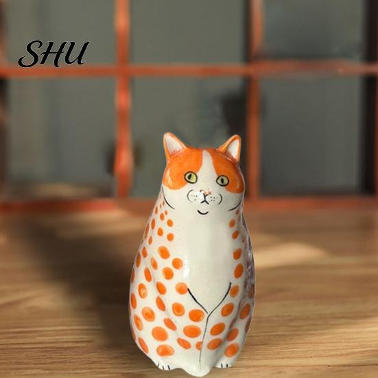 Real Flower Vase Dotted Cat Desktop Decoration Resin Cartoon Kitten Floral Plants Holder Indoor Dried Arrangement Container