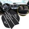 1 zestaw/4 sztuk folia ochronna na drzwi samochodu z włókna węglowego podkładki zabezpieczające przed kopnięciem naklejki samochodowe do stylizacji akcesoria dla Toyota Rav4 2014 2015