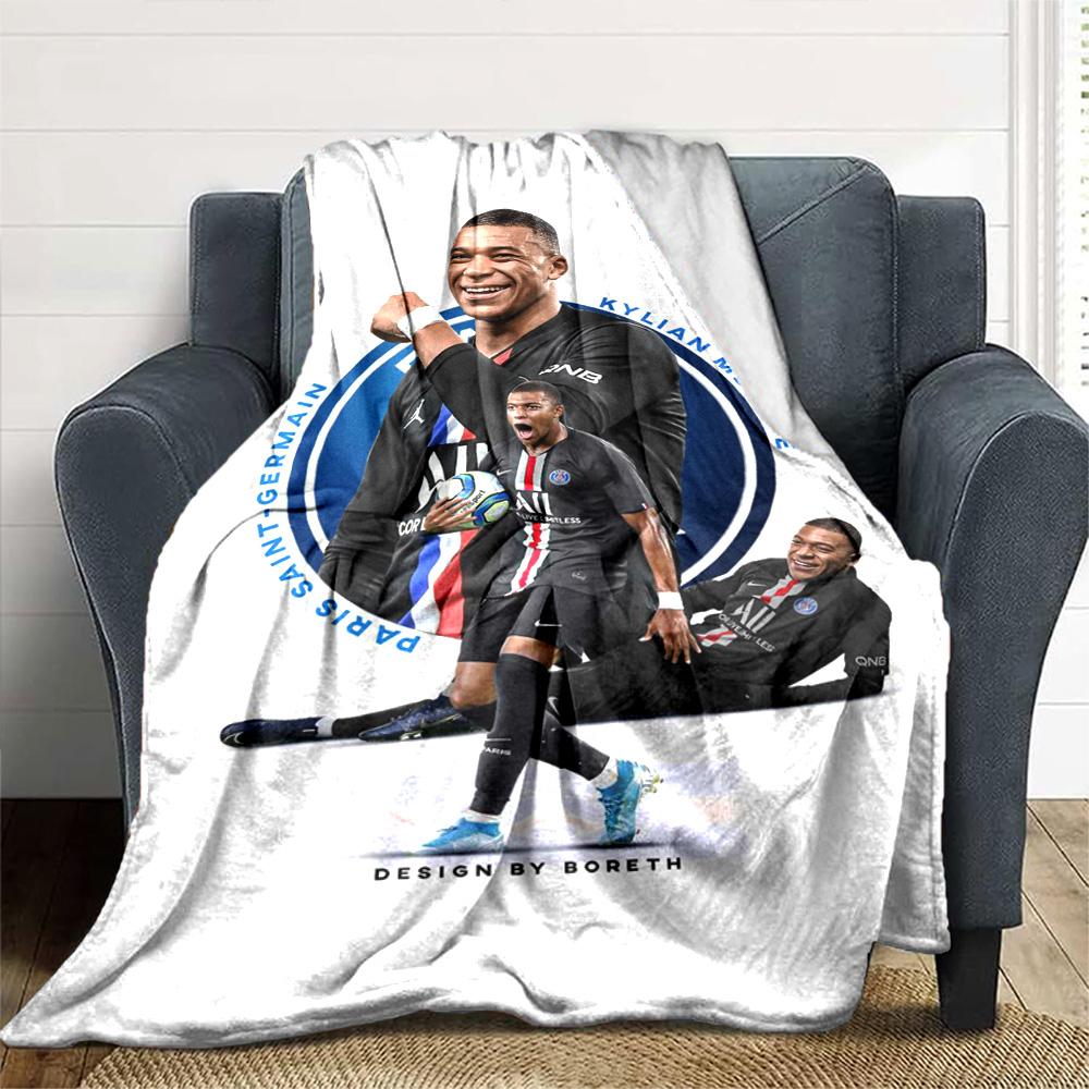 Star Player Kylian Mbappé Blanket Comfortable Suitable for Chair Bed Seaside for All Occasions Warmthful Decor Ideal Gift For Birthday Valentine'S Day