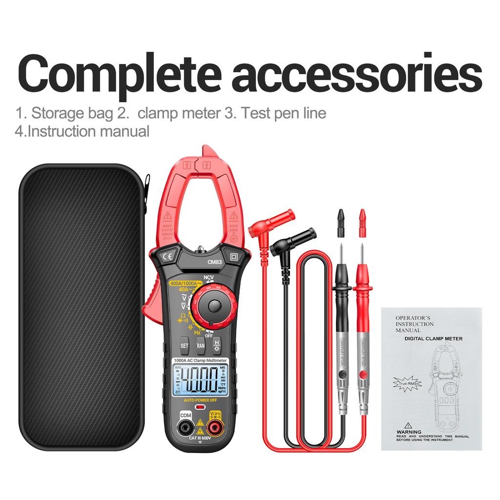 Small & Accurate Electrical Clamp Meter with Large Capacity Data Logging Multimeter ABS for Circuit Troubleshooting