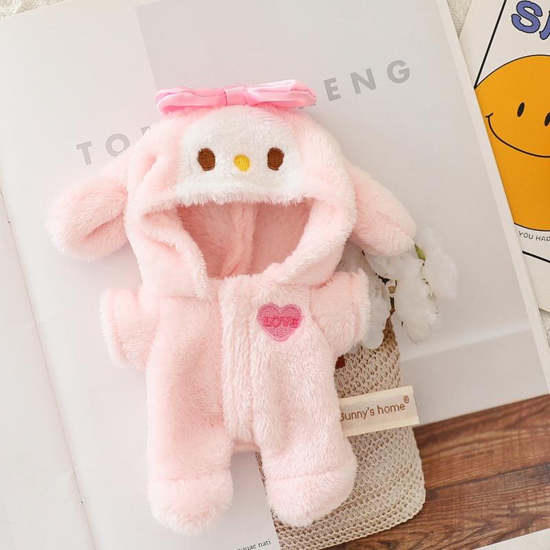 

Одежда Лабубу для мини-плюшевой куклы-идола 15-17 см, комбинезоны-боди с акулой и мелодией, аксессуары для косплея, подарок для фанатов на вечеринку No doll розовый