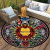1pc Marvel Iron Man Round Area Rug Non Slip, Machine Washable Polyester Carpet For Living Room & Bedroom Decor