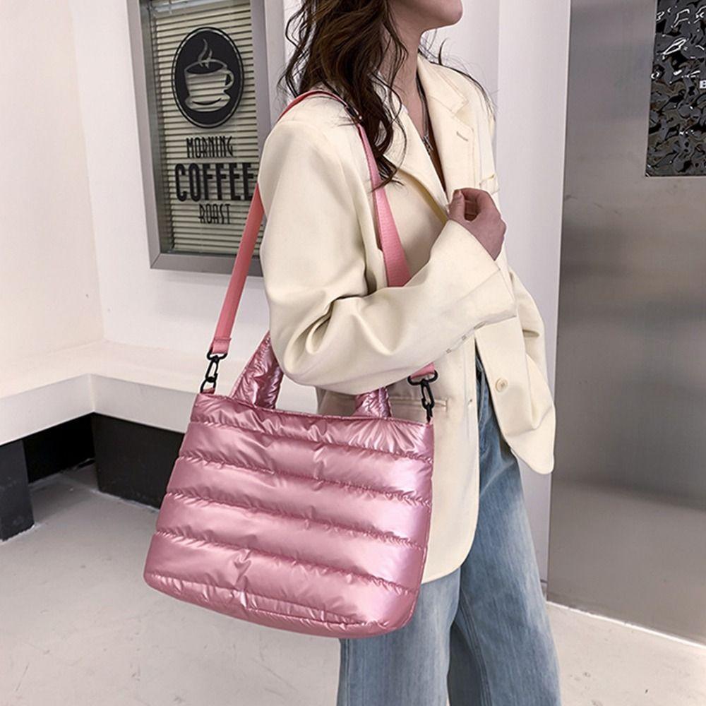 Travel Crossbody Handbag Lightweight Quilted Puffy Handbag Down Cott Padded Shoulder Bag Puffer Tote Bag Women's Handbags